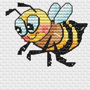 Пчелка, схема для вышивания крестом