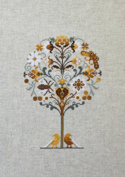 Летнее дерево (с бисером), схема для вышивания