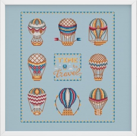 Воздушные шары, авторская схема для вышивки крестом