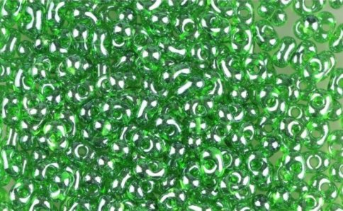 Бисер Preciosa Farfalle, размер 3,2/6,5, прозрачный, цвет 56120, зеленый, 50гр