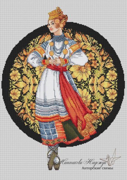 Богучарская роспись, схема для вышивания