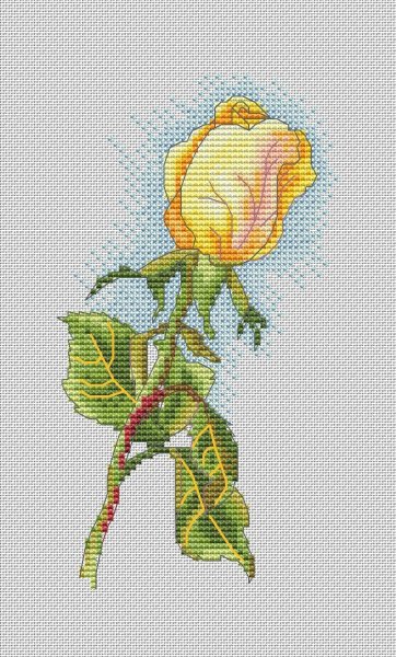 Желтая роза, авторская схема для вышивки