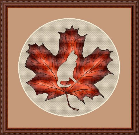 Осенний силуэт, схема для вышивания