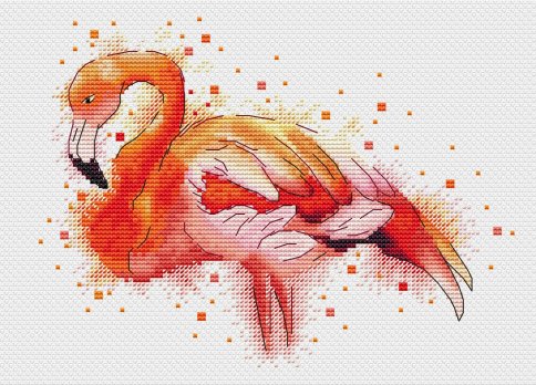 Розовый фламинго (набор для вышивания крестом)