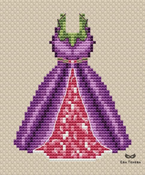 Платье Инжир, схема для вышивки