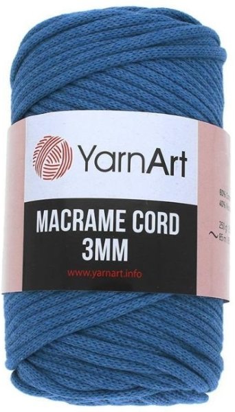 Пряжа YarnArt Macrame Cord 3mm, 60% хлопок, 40% вискоза и полиэстер, 250гр/85м