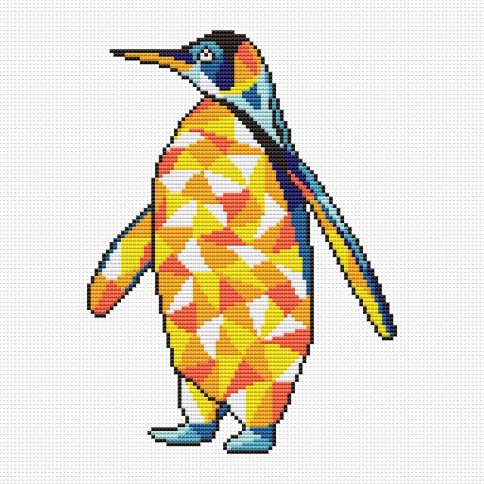 Пингвин, авторская схема для вышивки крестом