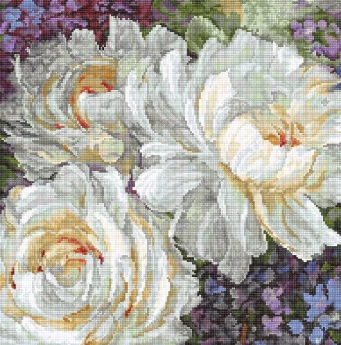 Белые розы, набор для вышивания