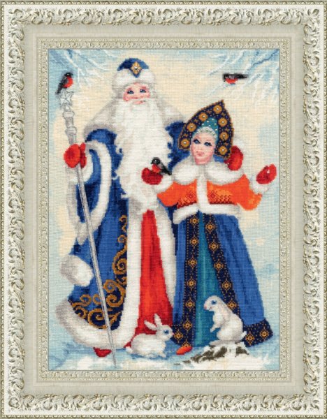 Дед Мороз и Снегурочка, набор для вышивания