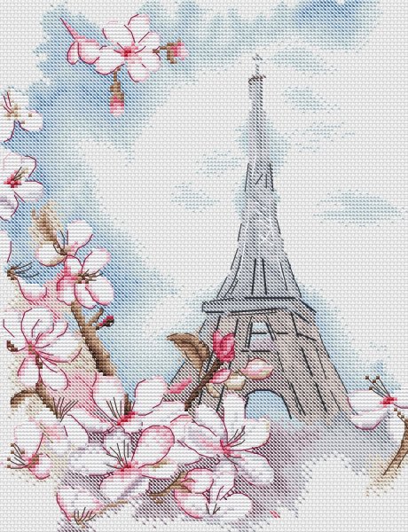 Весна в Париже, авторская схема для вышивки крестом
