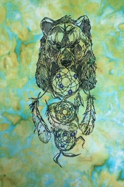Ловец снов "Медведь", схема для вышивки