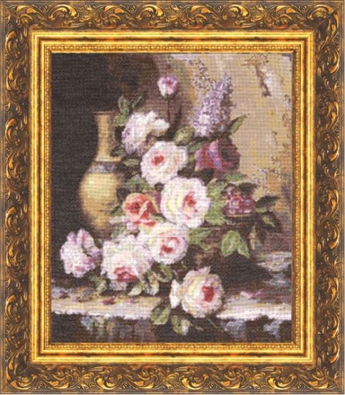 Мраморные розы, набор для вышивания
