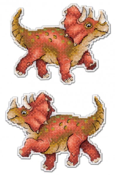 Динозавры. Трицератопс, набор для вышивания