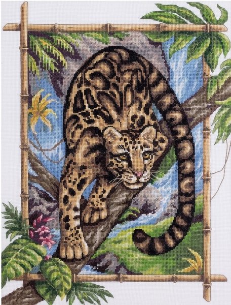 Дымчатый леопард, набор для вышивания