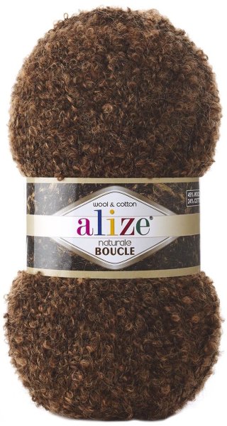 Пряжа Alize Naturale Boucle, 49% шерсть, 24% хлопок, 24% акрил, 3% полиэстер, 100гр/200м
