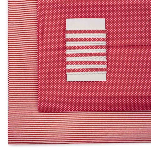 Ткань декоративная п/э с тесьмой, красный набор