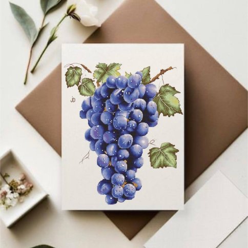 Гроздь винограда, авторская схема для вышивки крестиком