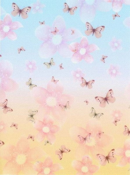 Дизайнерская канва Aida 18, цвет розовые бабочки