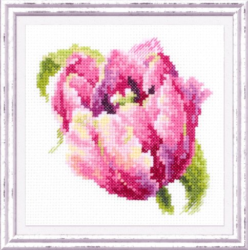 Розовый тюльпан, набор для вышивания