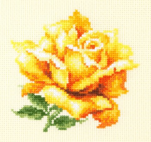 Жёлтая роза, набор для вышивания
