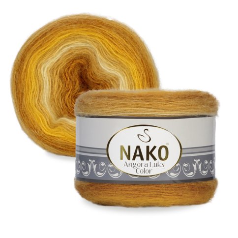 Пряжа Nako Angora Luks Color 80% акрил, 15% шерсть, 5% мохер, 150г/810м