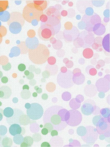 Дизайнерская канва Aida 18, цвет разноцветные пузыри