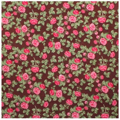 Ткань декоративная "Роза", коричнево-розовая