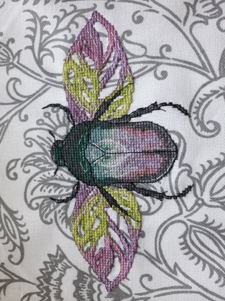Радужный жук, схема для вышивания