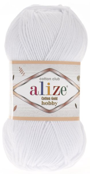 Пряжа Alize Cotton Gold Hobby, 55% хлопок, 45% акрил, 50гр/165м