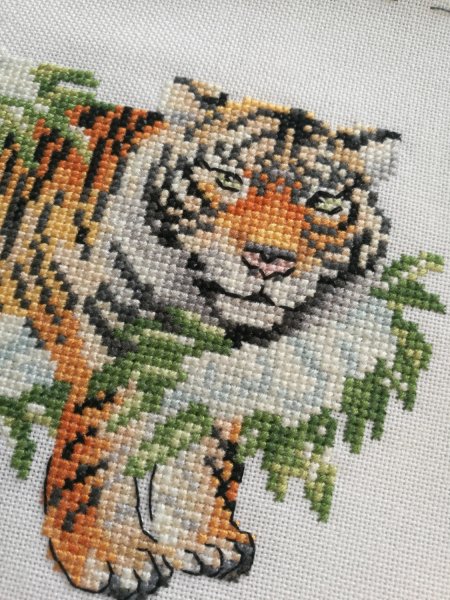 Амурский тигр, схема для вышивания