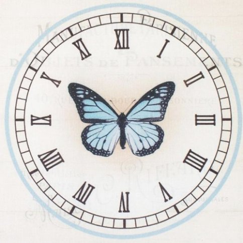 Купон с рисунком "Бабочка в часах на бежевом фоне"