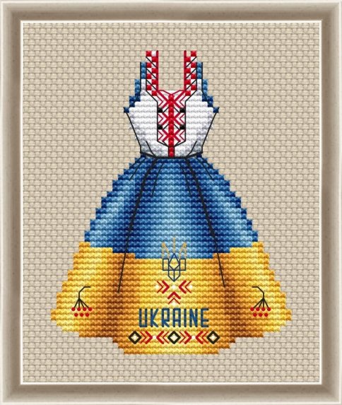 Платье-Украина, схема для вышивания
