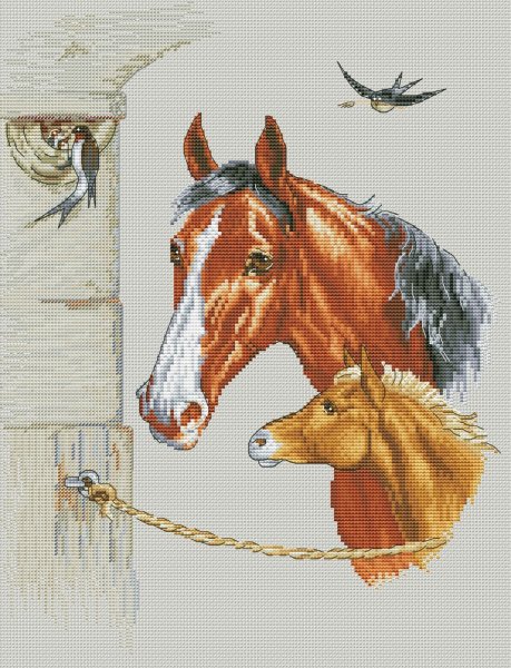 Схема вышивки лошади