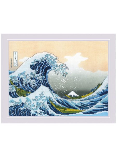 Большая волна в Канагаве, набор для вышивания крестом