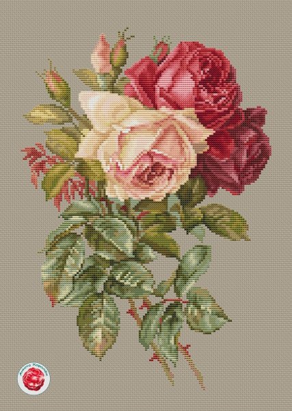 Три розы, схема для вышивания