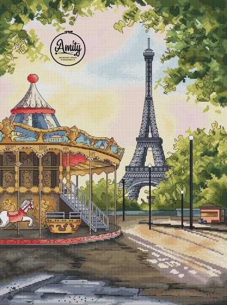 Парижская карусель, схема для вышивания