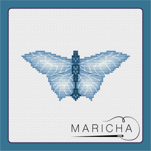Бабочка Ангел, схема для вышивки крестом