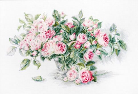 Букет чайных роз, набор для вышивания