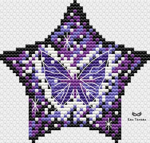 Звезда "Звездная бабочка", схема для вышивки