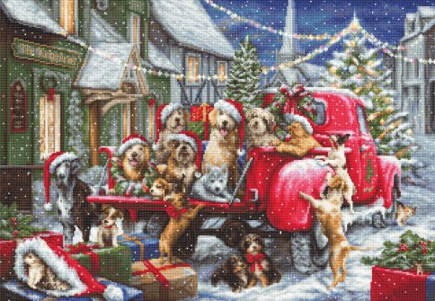 Рождество щенков, набор для вышивания