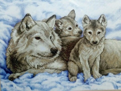Семья волков, набор для вышивания