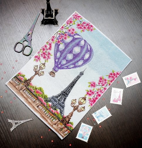 Весна в Париже, авторская схема для вышивки