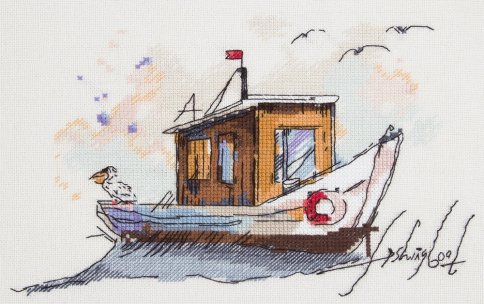 Рыбацкая лодка, набор для вышивания