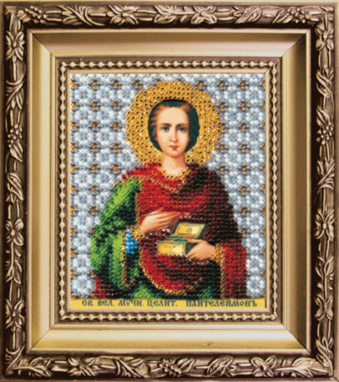 Икона святой великомученик и целитель Пантелеймон, набор для вышивки