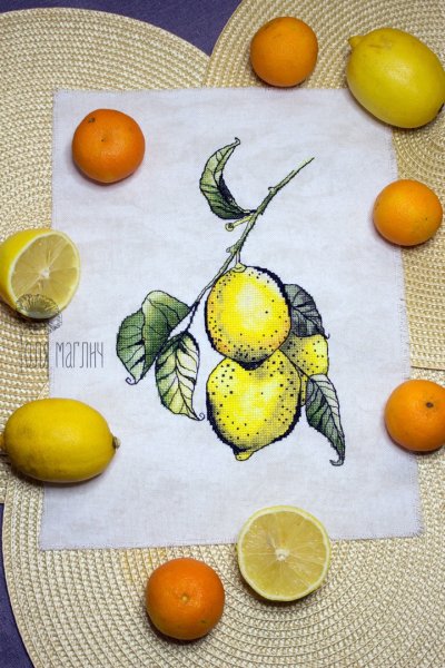 Сицилийские лимоны, схема для вышивки