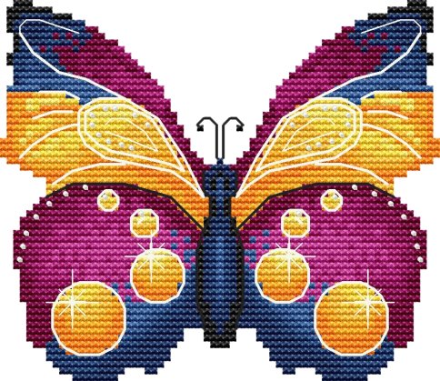 Бабочка Магия, схема для вышивания крестом