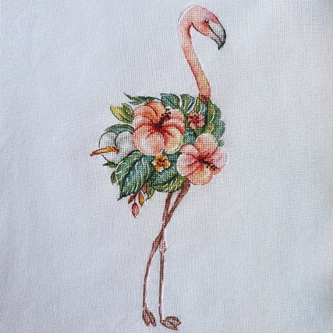 Фламинго, схема для вышивки авторская