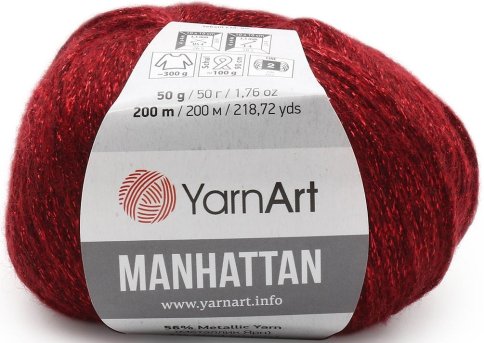 Пряжа YarnArt Manhattan, 7% шерсть, 7% вискоза, 56% металлик, 30% акрил, 50г/200м
