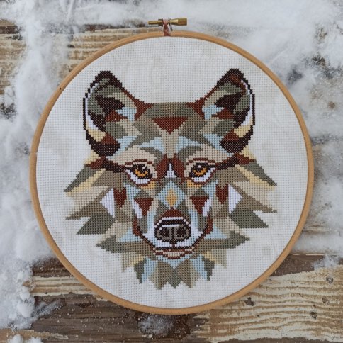 Волк, схема для вышивки крестиком