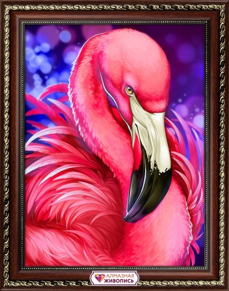 Яркий фламинго, алмазная мозаика